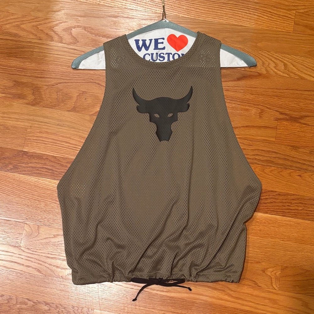 Under Armour Project Rock Olive MeshTank Top